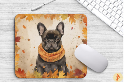 Cute French Bulldog And Fall Leaves