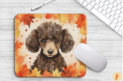 Cute Poodle And Autumn Mouse Pad Design