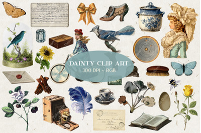Vintage Dainty Clip Art Collection