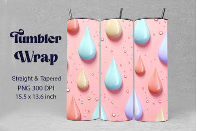 3D Rain Drops On Pastel Backgrounds