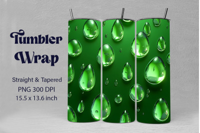 Light Green Water Drops Backgrounds