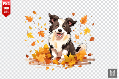 Autumn Border Collie Dog Clipart