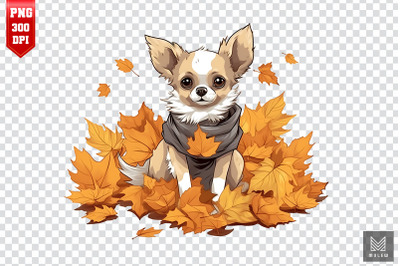 Autumn Chihuahua Dog Clipart.