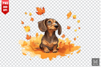 Autumn Dachshund Dog Clipart