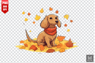 Autumn Dachshund Dog Clipart