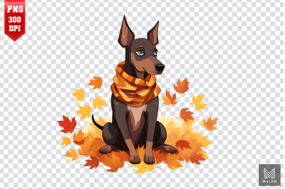 Autumn Doberman Pinscher Dog Clipart