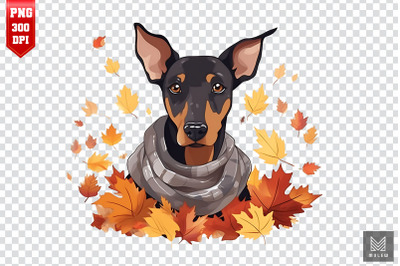 Autumn Doberman Pinscher Dog Clipart