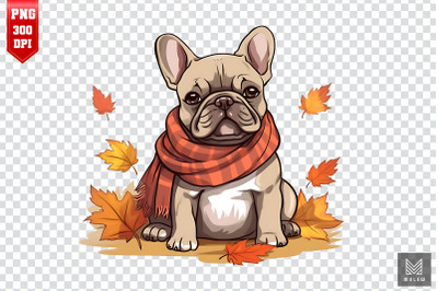 Autumn French Bulldog Dog Clipart