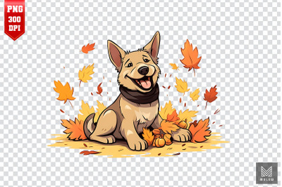 Autumn German Shepherd Dog Clipart