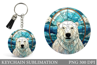 Polar Bear Keychain Design. Stained Glass Bear Keychain