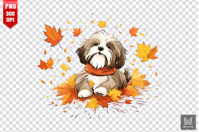 Autumn Havanese Dog Clipart