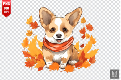 Autumn Pembroke Welsh Corgi Dog Clipart