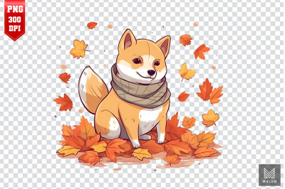 Autumn Shiba Inu Dog Clipart