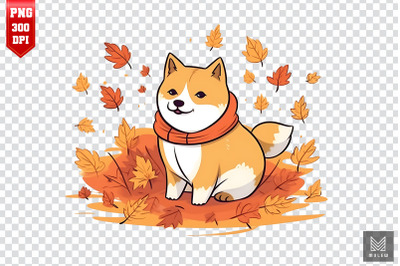 Autumn Shiba Inu Dog Clipart