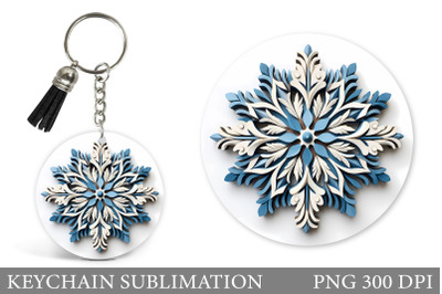 Snowflake Keychain Design. Snowflake Keychain Sublimation