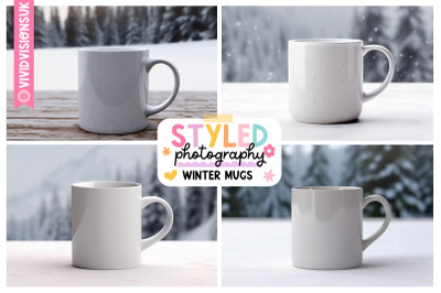 Winter Mugs Styled Stock Photography