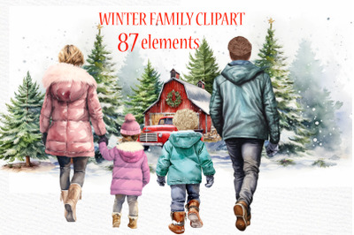 Christmas Family clipart Winter family Family Sublimations