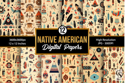 Native American Heritage Seamless Pattern Digital Papers