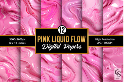 Pink Liquid Flow Seamless Pattern Digital Papers