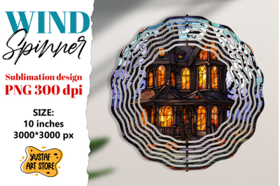 Halloween Stained glass wind spinner sublimation design