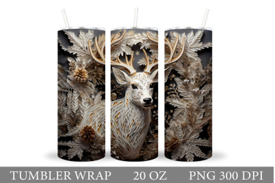 Reindeer Tumbler Wrap Sublimation. Deer Tumbler Design