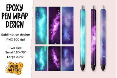 Color space pen wrap. Galaxy sublimation design