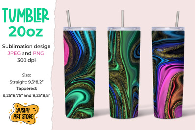 Neon fluid art tumbler. Marble tumbler sublimation