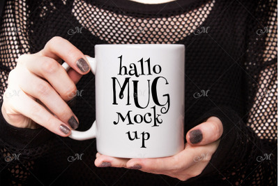 Halloween Coffee Mug Mock Up. PSD &amp; JPEG