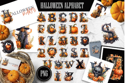 Halloween alphabet PNG