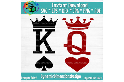 King and Queen bundle, Playing Card, Casino png, Card Dealer svg, digi