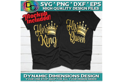 His Queen svg, Her King svg, Bundle Queen png, King and Queen, Couple