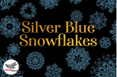 Silver Blue Christmas Snowflakes Clipart