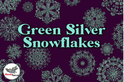 Silver Green Christmas Snow Clipart