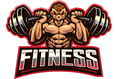 Armadillo fitnes esport mascot logo design