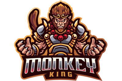 Monkey king esport mascot logo design