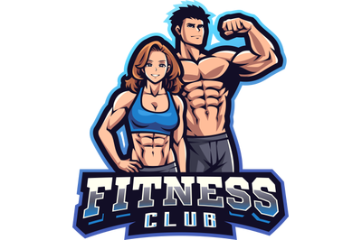Fitness club esport mascot logo design