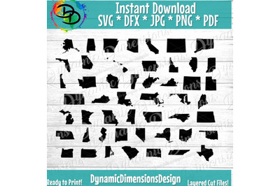 USA MAP SVG Files&2C; States Svg Files For Cricut&2C; All States Svg file&2C; S