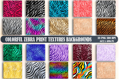 Colorful zebra print textures background