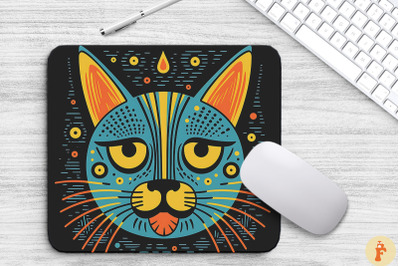 Cute Doodle Cat Cartoon Style Mouse Pad