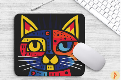 Cute Doodle Cat Cartoon Style Mouse Pad