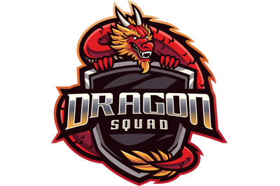 Dragon squad esport mascot logo design