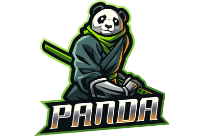 Ninja panda esport mascot logo