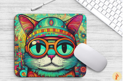 Doodle Cat Art Mouse Pad Design