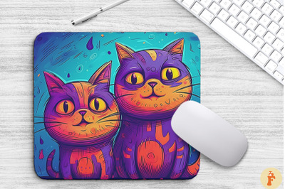 Cute Cats Cartoon Style Mouse Pad Design