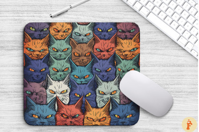 Doodle Angry Cats Mouse Pad Design