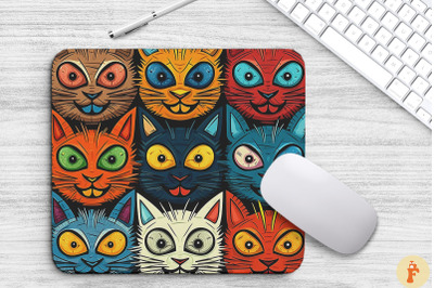 Doodle Angry Cats Mouse Pad Design