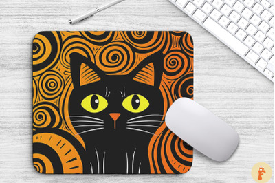 Simple Seamless Doodle Cat Mouse Pad