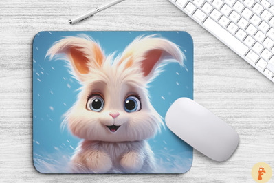 Cute Rabbit With Big Eyes Mouse Pad