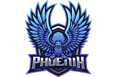 Blue Phoenix esport mascot logo design