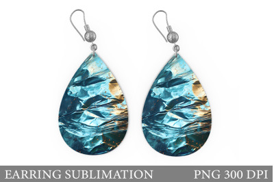 Glass Teardrop Earring Design. Abstract Earring Sublimation